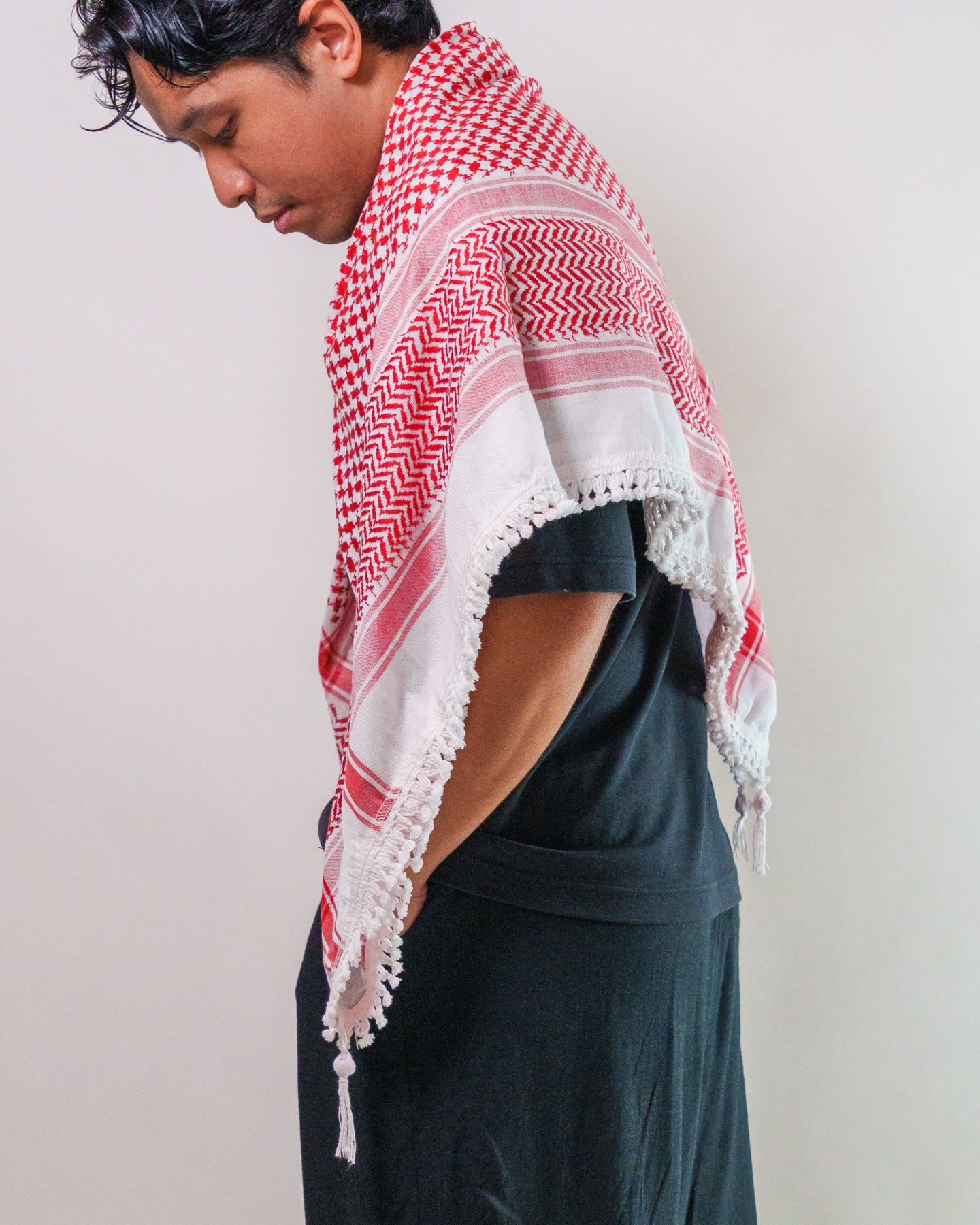 Traditional Red & White Kufiyah
