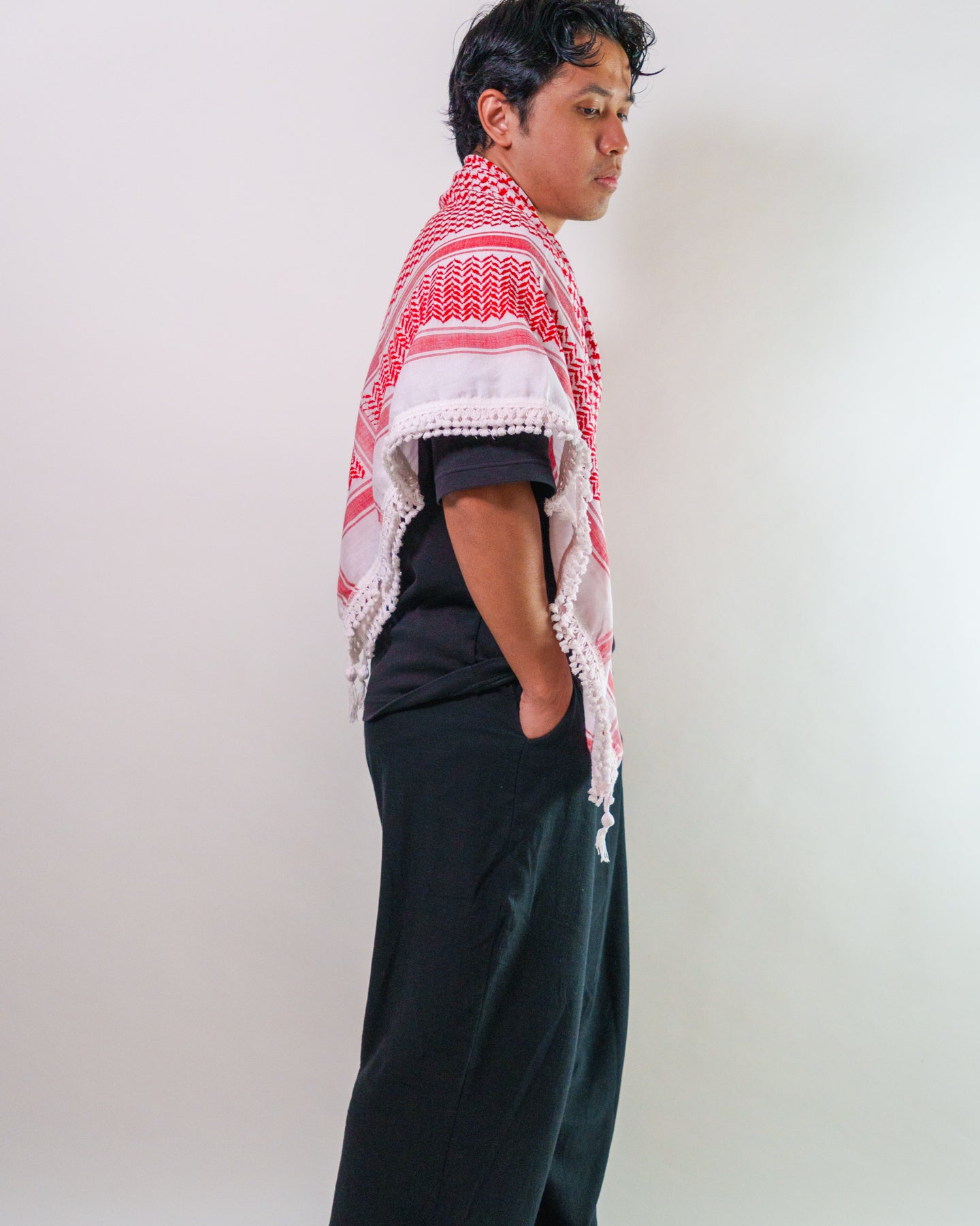 Traditional Red & White Kufiyah