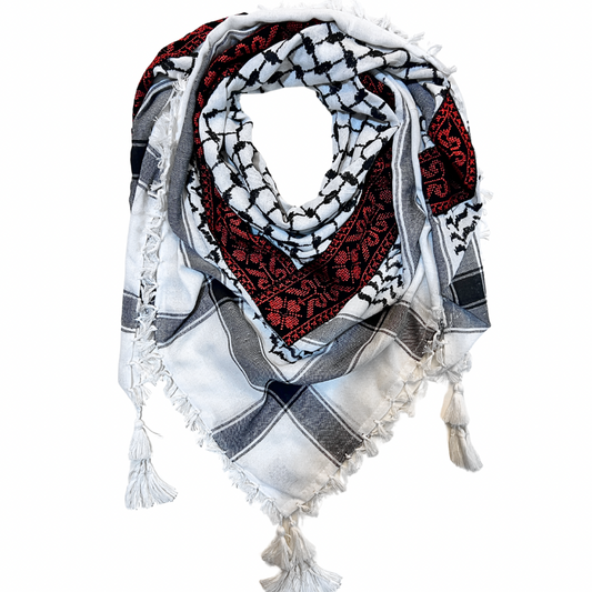 HAREER Classic Kufiyah with Tatreez - Made in Palestine