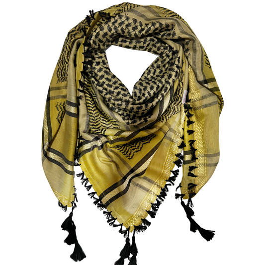 HAREER Black & Gold Kufiyah - Made in Palestine