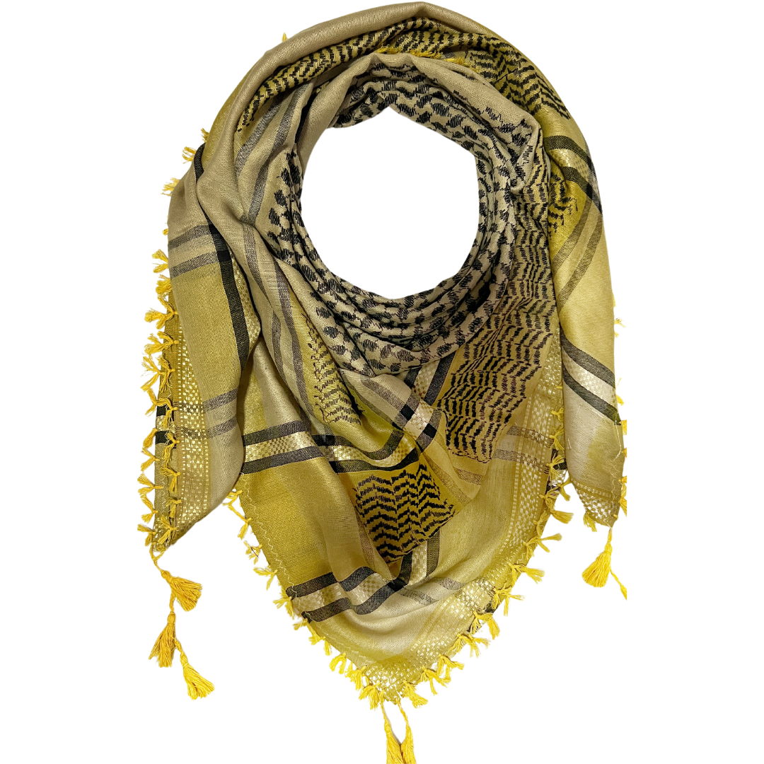 HAREER Black & Gold Kufiyah - Made in Palestine