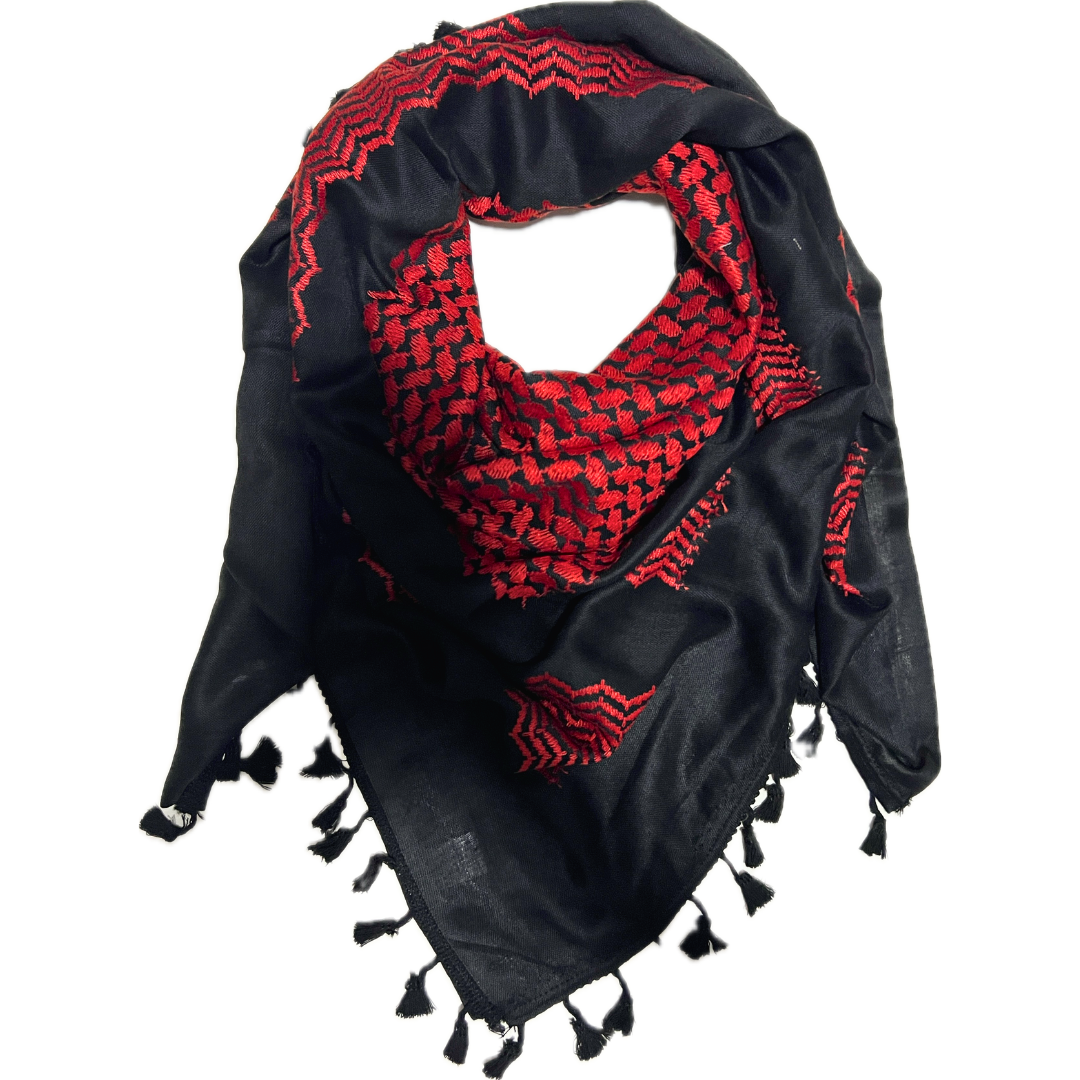 HIRBAWI Red Black Kufiyah - Made in Palestine