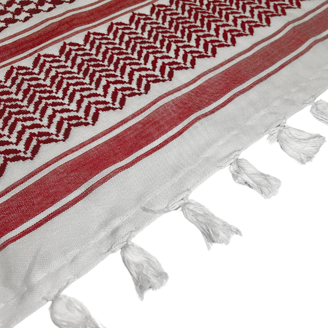 Traditional Red & White Kufiyah