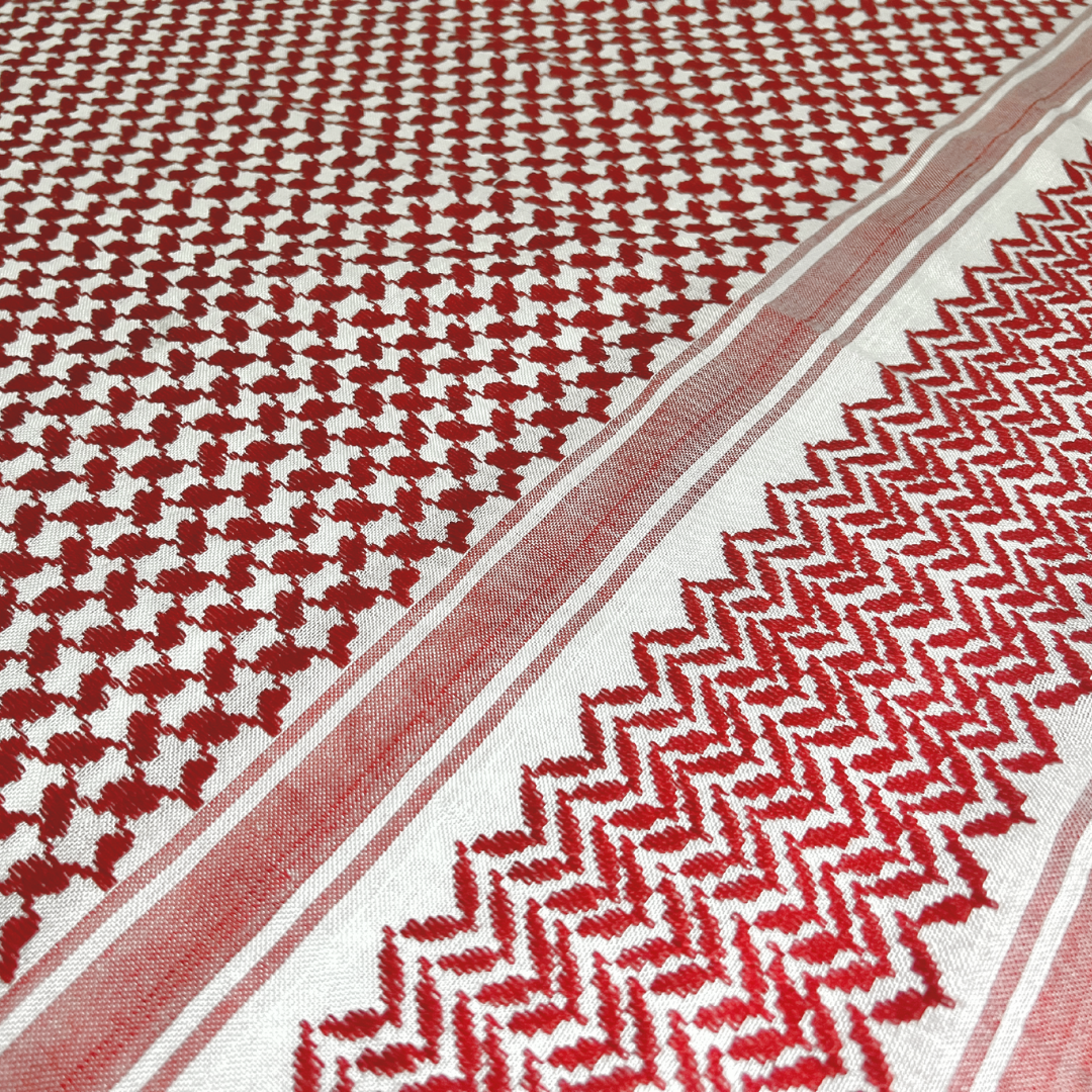 Traditional Red & White Kufiyah